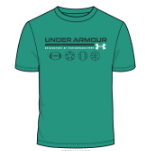 T-Shirt - Under Armour vert en polyester, style classique à manches courtes, vue de face, dimensions 152x151, galerie 1.