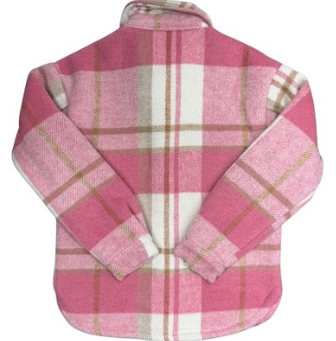 Veste doublé en sherpa - M.I.D rose à carreaux, doublée en sherpa, vue de dos