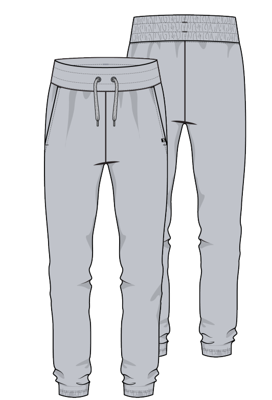Pantalon - Under Armour gris clair en tissu doux avec ceinture élastique et cordon, style jogging, vue de face et de dos.