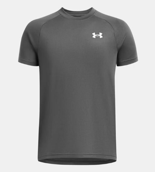 T-Shirt UA Tech™ 2.0 - Under Armour gris foncé en polyester, manches courtes, vue de face, pour homme adulte sportif