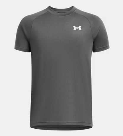T-Shirt UA Tech™ 2.0 - Under Armour gris foncé en polyester, manches courtes, vue de face, pour homme adulte sportif