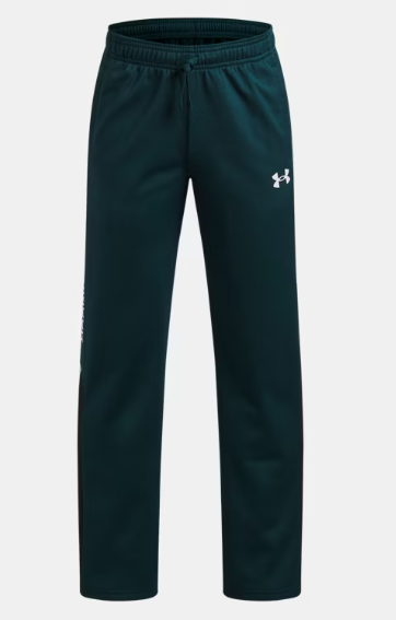 Pantalon UA Brawler 3.0 Tapered - Under Armour bleu foncé avec logo blanc, tricot lisse, vue de face