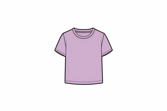 T-Shirt - M.I.D violet clair en polyester et élasthane, coupe droite, manches courtes, vue de face