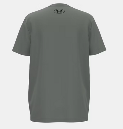 T-Shirt GL Foundation - Under Armour gris en coton polyester, vue de dos, manches courtes, coupe droite homme adulte.