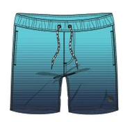 Maillot de bain - Northcoast short de bain bleu dégradé pour homme avec cordon de serrage, vue de face.