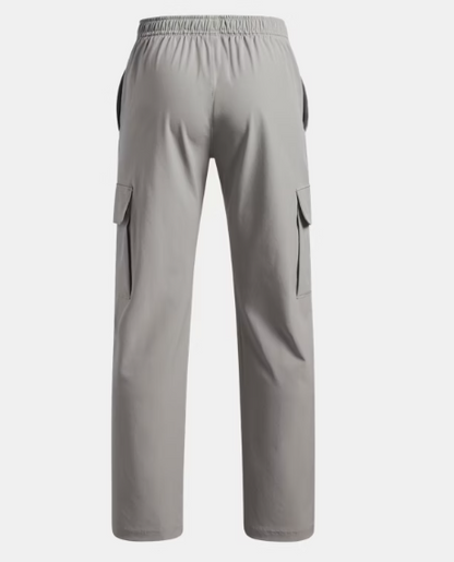 Pantalon Icon - Under Armour gris clair en tissu extensible avec poches latérales, vue de dos, pour homme adulte
