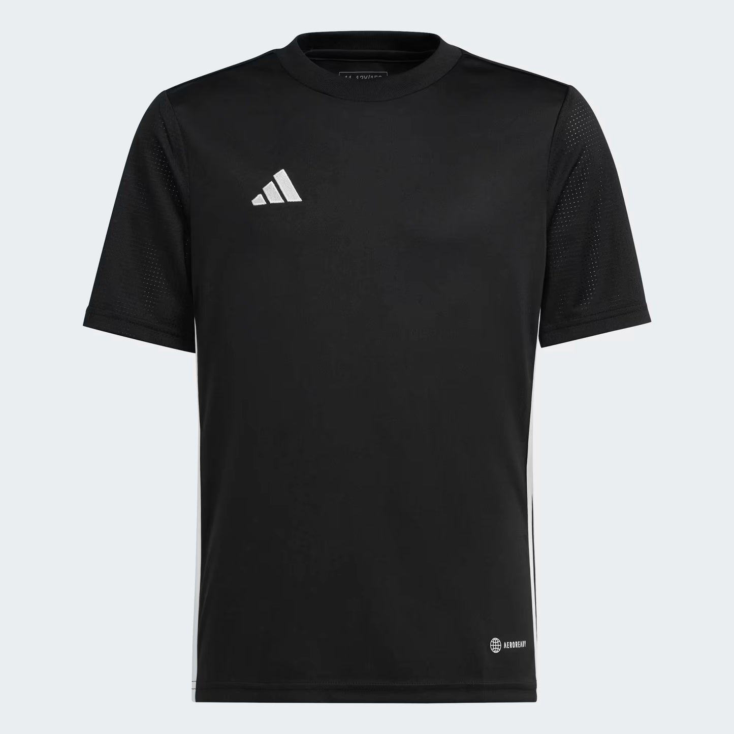 Jersey Tabela - Adidas noir en polyester recyclé avec manches en mesh, pour homme, vue de face carrée 2000x2000.