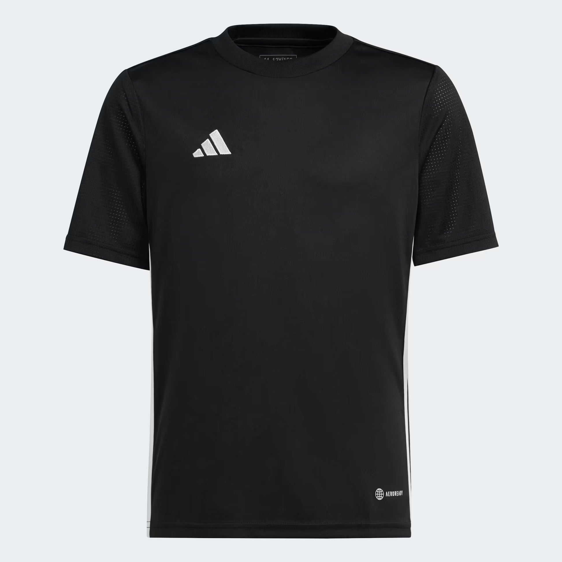 Jersey Tabela - Adidas noir en polyester recyclé avec manches en mesh, pour homme, vue de face carrée 2000x2000.