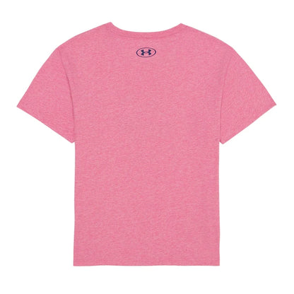 T-Shirt - Under Armour rose à manches courtes avec logo sur la poitrine vue de face