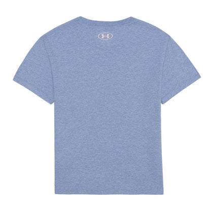 T-Shirt - Under Armour bleu clair en coton mélangé, style basique à manches courtes, vue de dos.