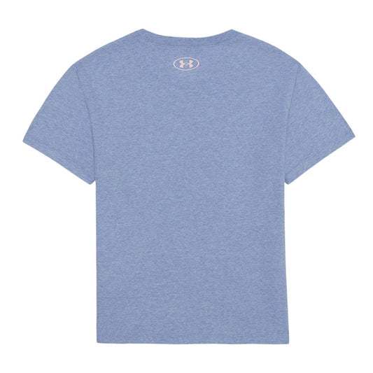 T-Shirt - Under Armour bleu clair en coton mélangé, style basique à manches courtes, vue de dos.