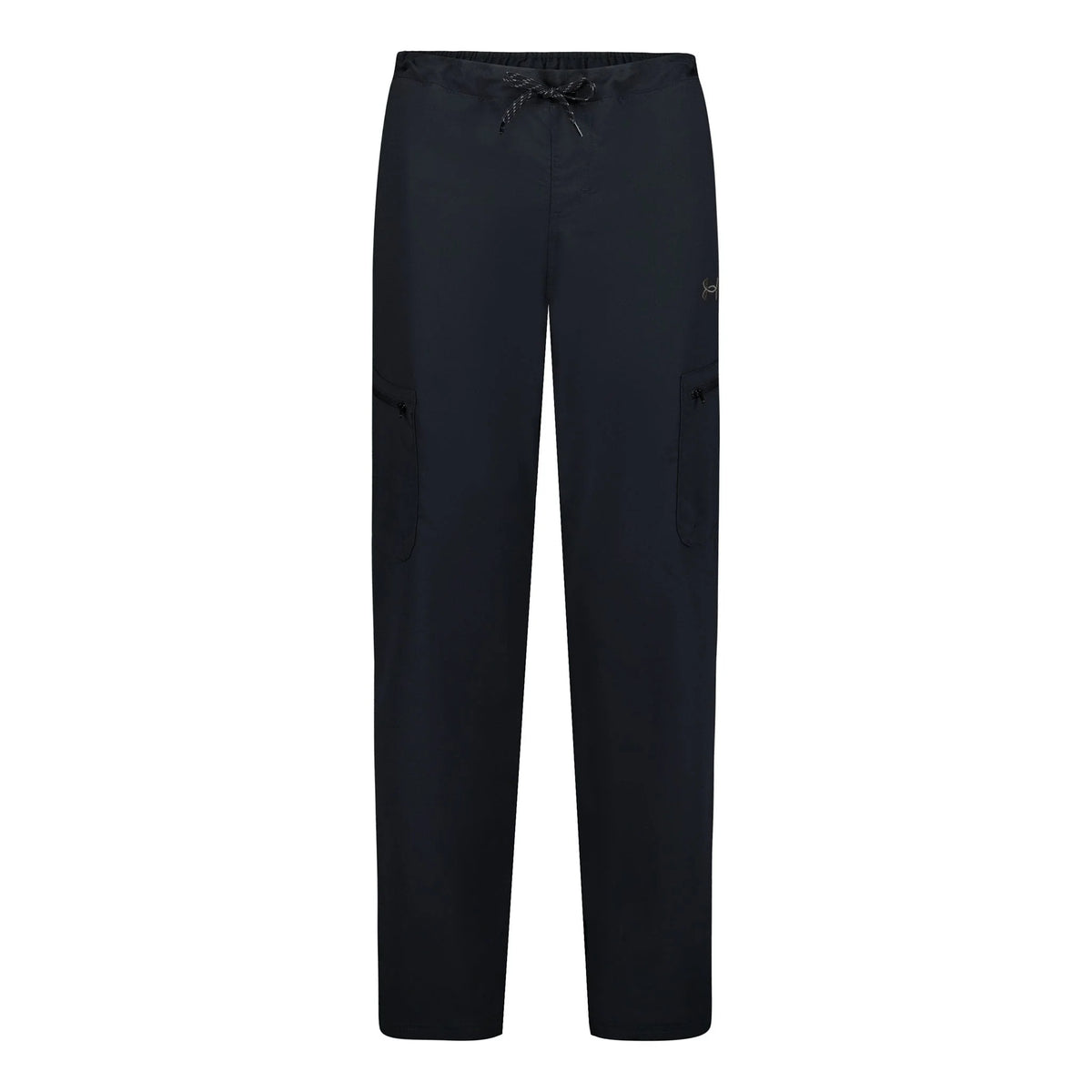 Pantalon Cargo - Under armour noir avec cordon de serrage et poches cargo latérales vue de face