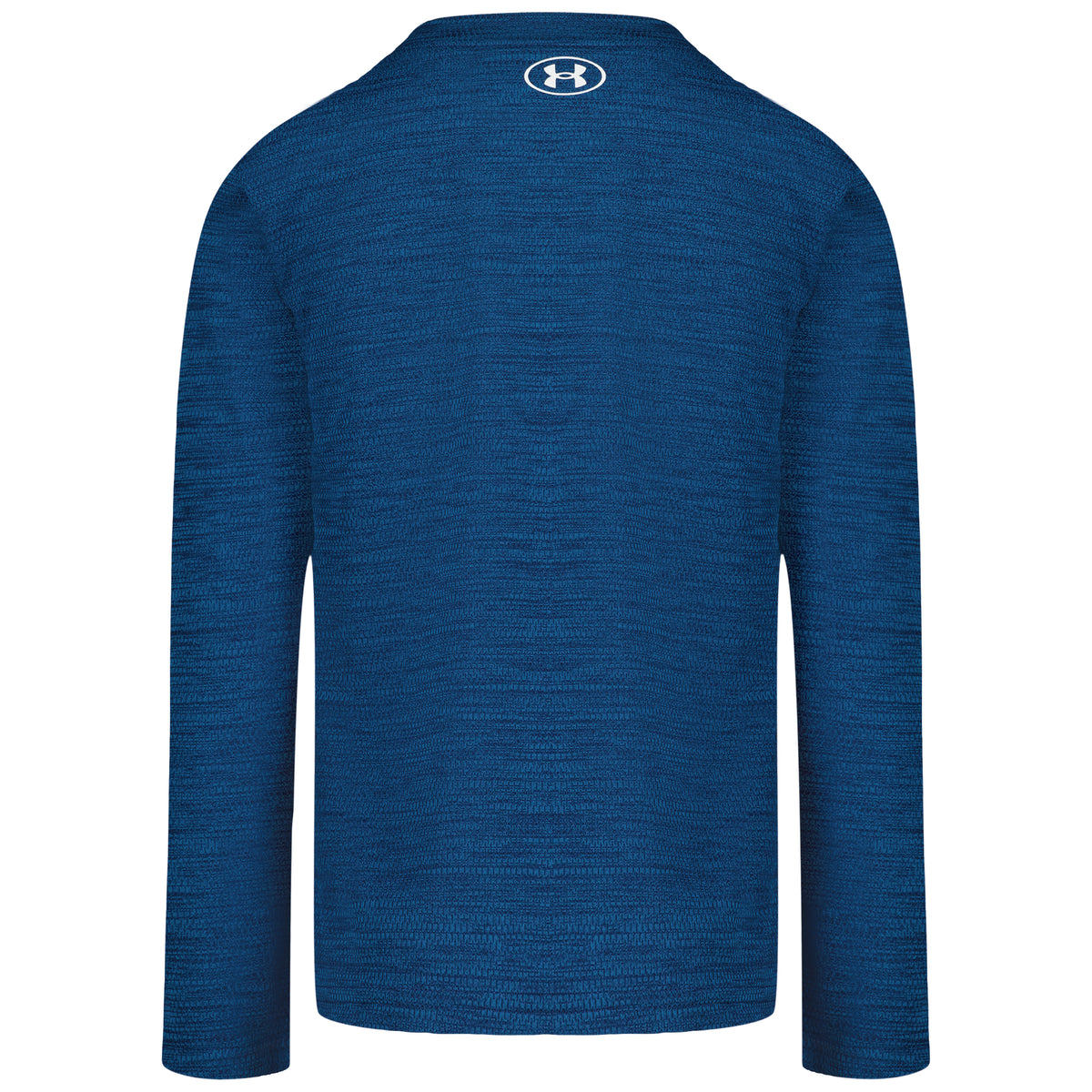 Chandail - Under Armour bleu marine à manches longues en tissu texturé avec logo au col vue de dos