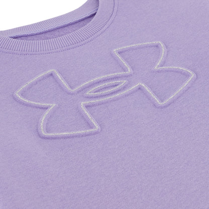 Chandail - Under Armour violet à col rond côtelé avec logo ton sur ton en relief vue en détail