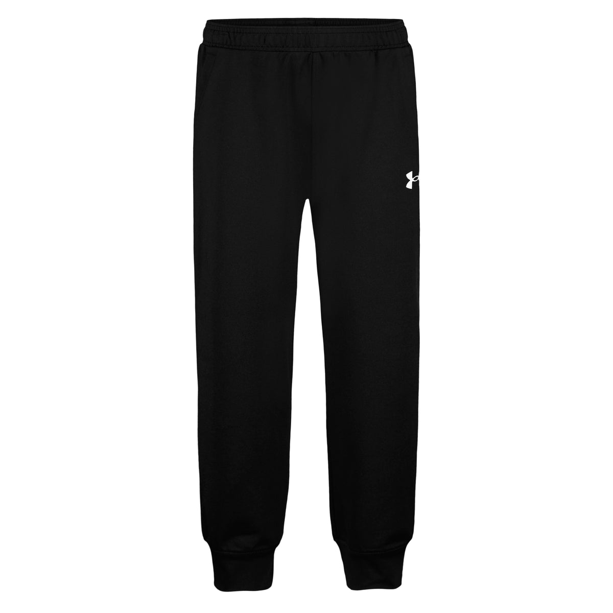 Pantalon - Under Armour noir avec chevilles resserrées et logo blanc, vue de face