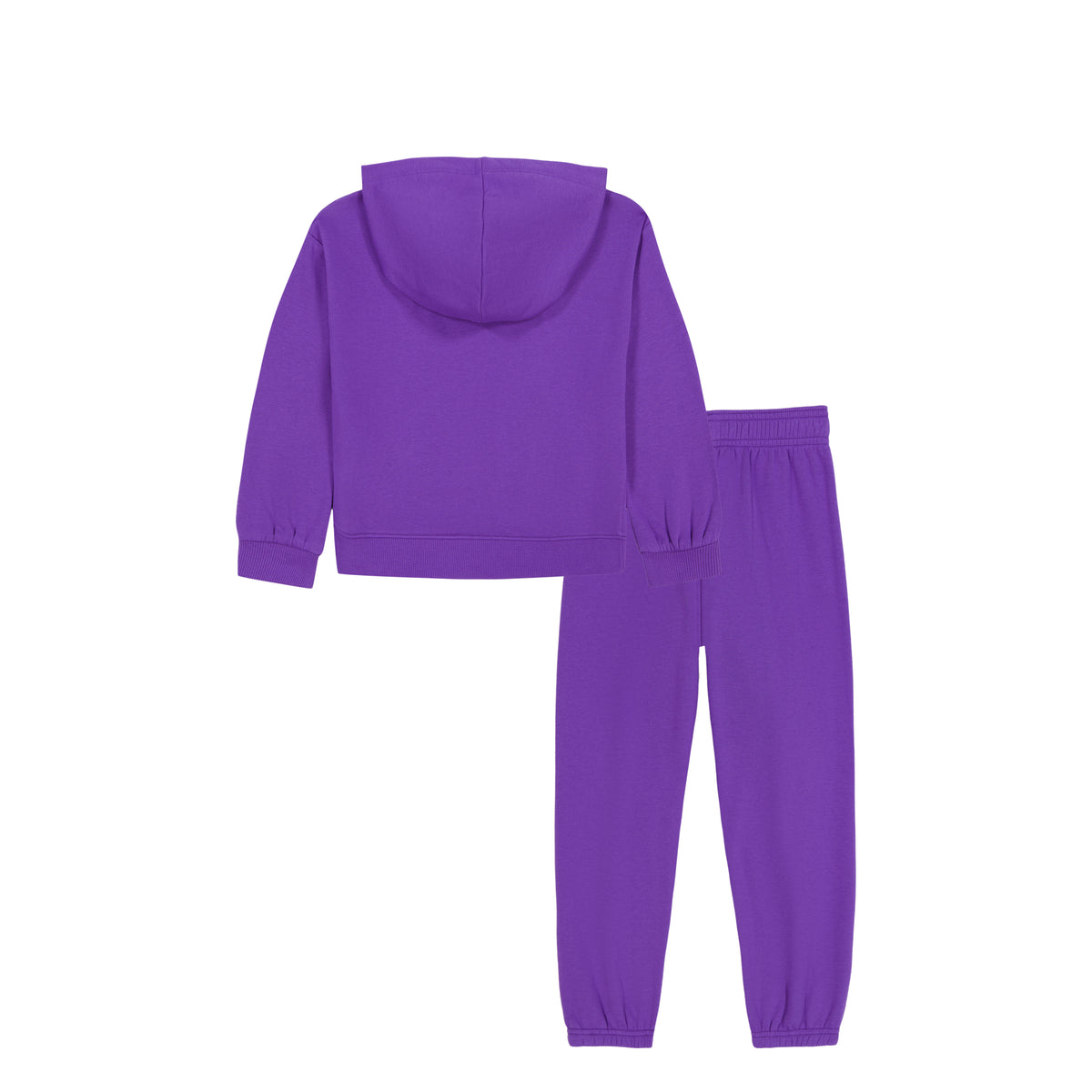 Ensemble - Under Armour violet avec sweat à capuche et pantalon de jogging, vue de dos, présenté à plat