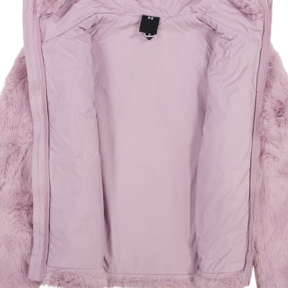 Manteau Mi-Saison - Under Armour, doublure textile rose et bordure pelucheuse, vue intérieure en détail