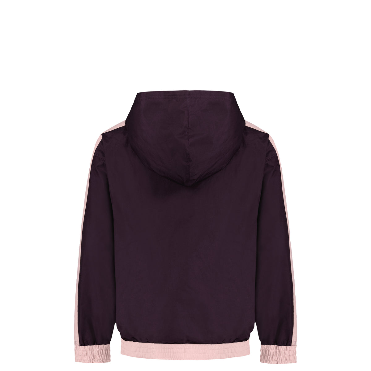 Manteau Mi-Saison - Under Armour violet foncé à capuche, détails roses, vue de dos volet.