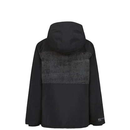 Manteau d'hiver - Under Armour noir à capuche avec empiècement texturé dans le dos vue de dos