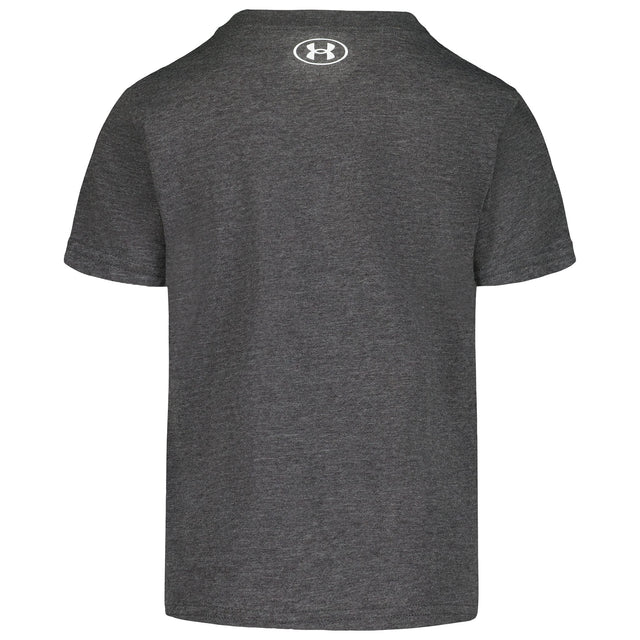 T-Shirt - Under Armour gris anthracite en coton, vue de dos avec logo blanc au col, style simple et casual pour homme.