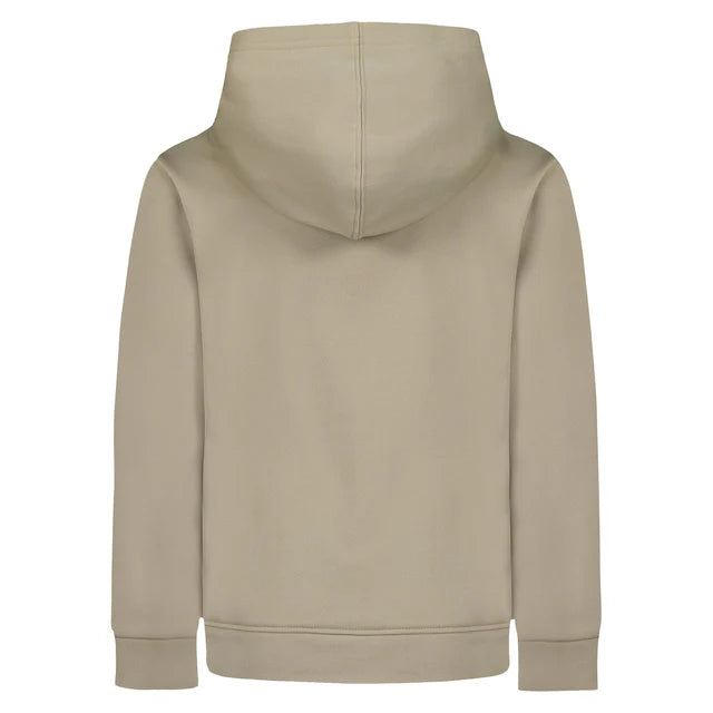Hoodie - Under Armour beige en tissu doux, style simple à capuche, pour enfant, vue de dos.