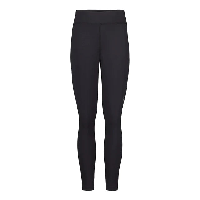 Legging Cargo - Under Armour noir en tissu stretch, coupe ajustée, vue de face sur fond blanc.