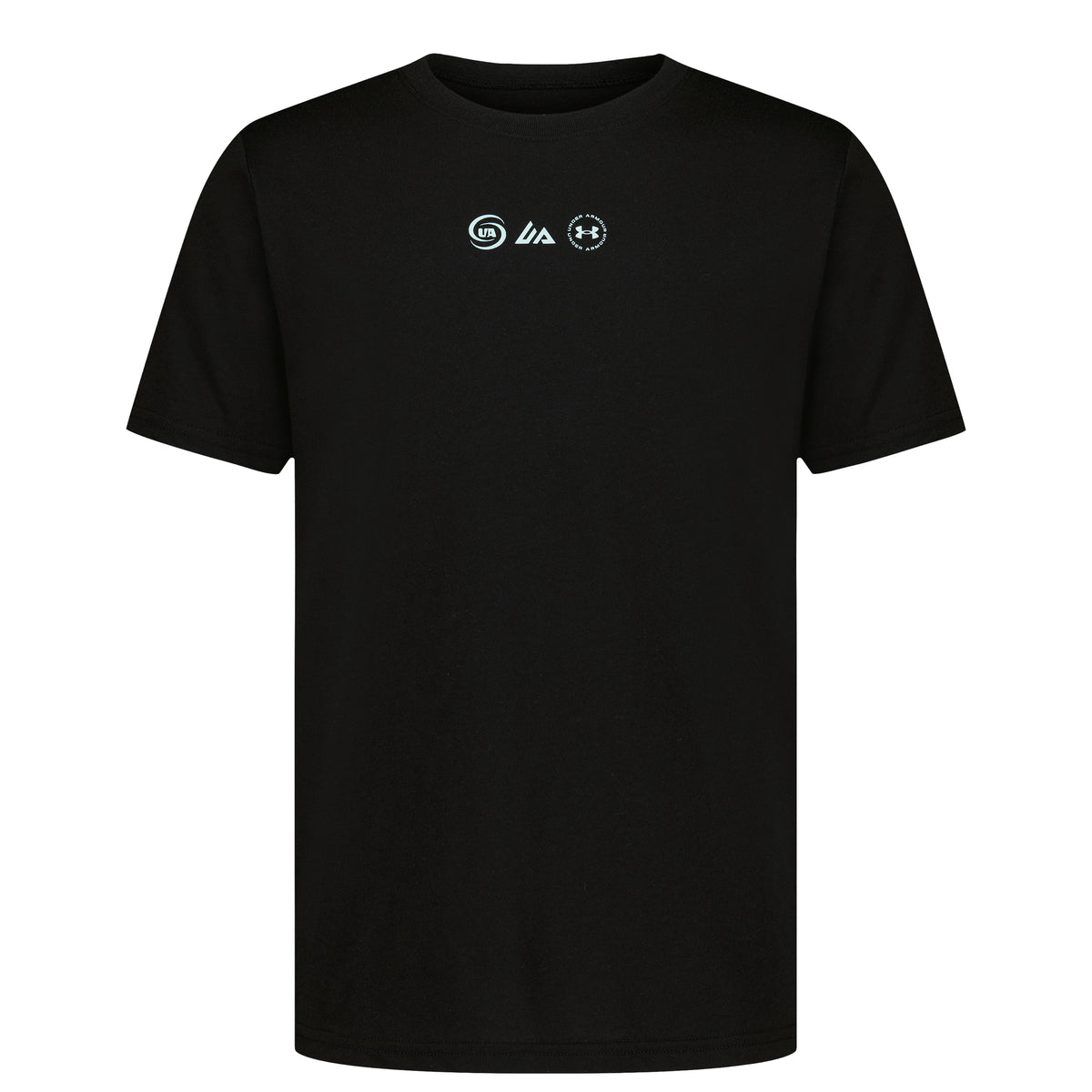 T-Shirt - Under Armour noir à manches courtes avec logos contrastés sur la poitrine, vue de face
