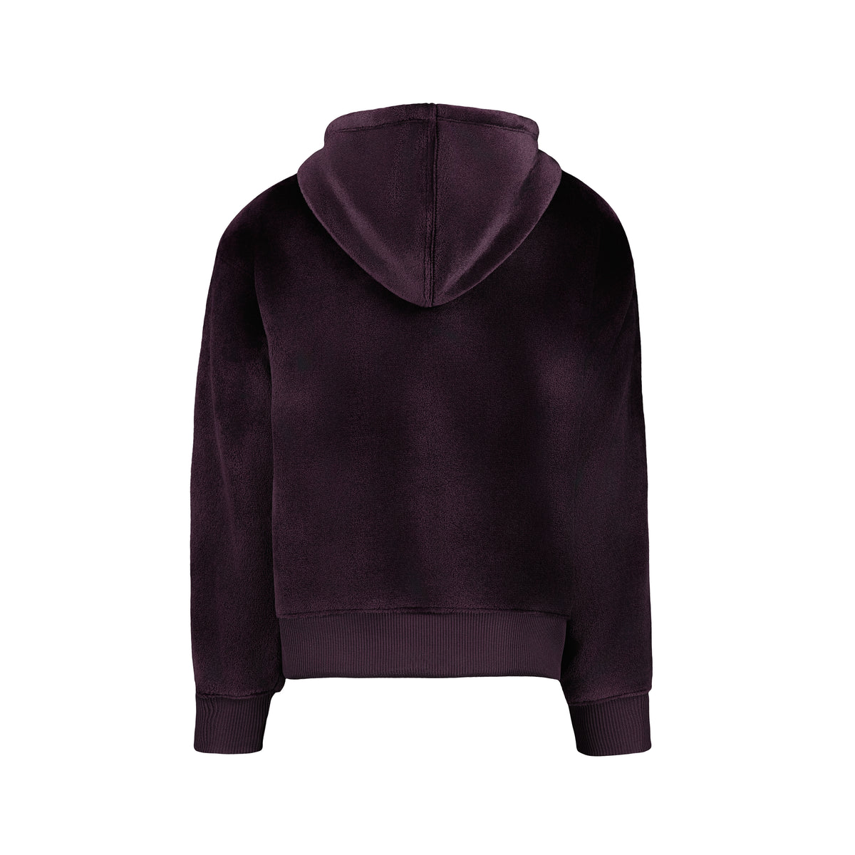 Hoodie - Under Armour violet foncé à capuche, vue de dos, avec poignets et ourlet côtelés