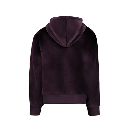 Hoodie - Under Armour violet foncé à capuche, vue de dos, avec poignets et ourlet côtelés