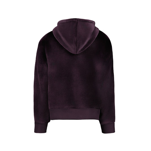 Hoodie - Under Armour violet foncé à capuche, vue de dos, avec poignets et ourlet côtelés