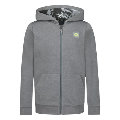 Veste - Under Armour grise à capuche avec doublure camouflage intérieure fermeture zippée et poches avant vue de face