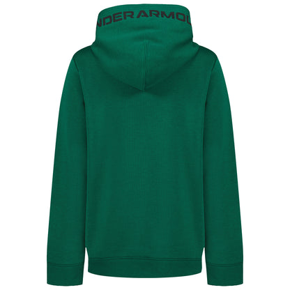 Hoodie - Under Armour vert à capuche, manches longues et logo au col, vue de dos