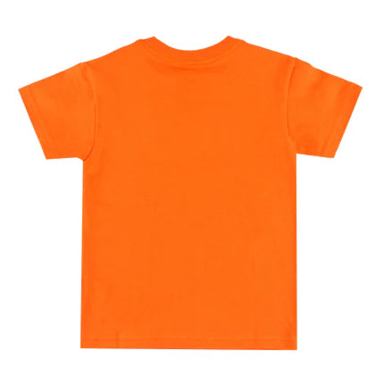 T-Shirt Stretch Logo - Vans orange en coton 100% pour enfant, vue de dos, manches courtes, col rond