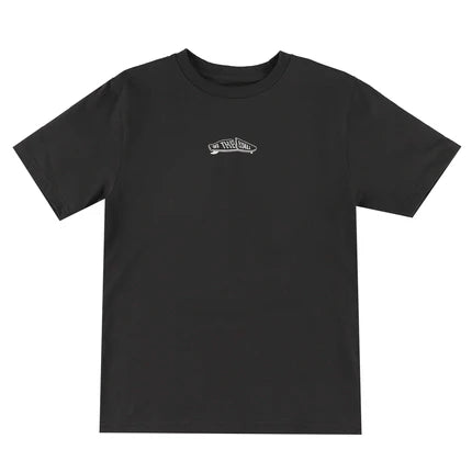 T-Shirt Crestline - Vans noir en coton avec petit logo blanc "Off The Wall", coupe classique, vue de face.