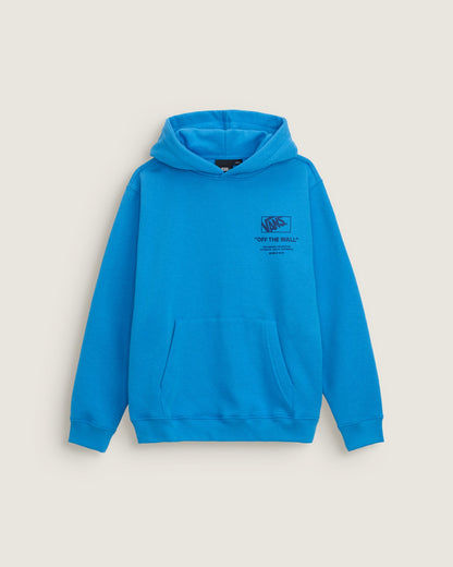 Hoodie Kids Stacked Hi - Vans bleu vif en polaire moyenne, coupe décontractée avec capuche, vue de face pour enfant garçon