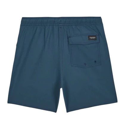Maillot de bain - Volcom short bleu marine en polyester recyclé avec taille élastiquée, poche arrière, vue de dos