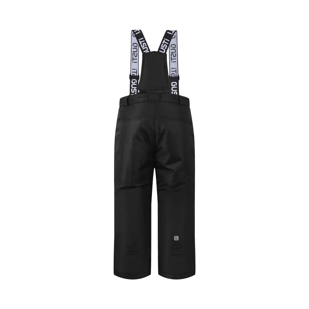 Habit de neige Wilson - Gusti noir pour enfant avec bretelles réglables et pantalon isolé vue de face