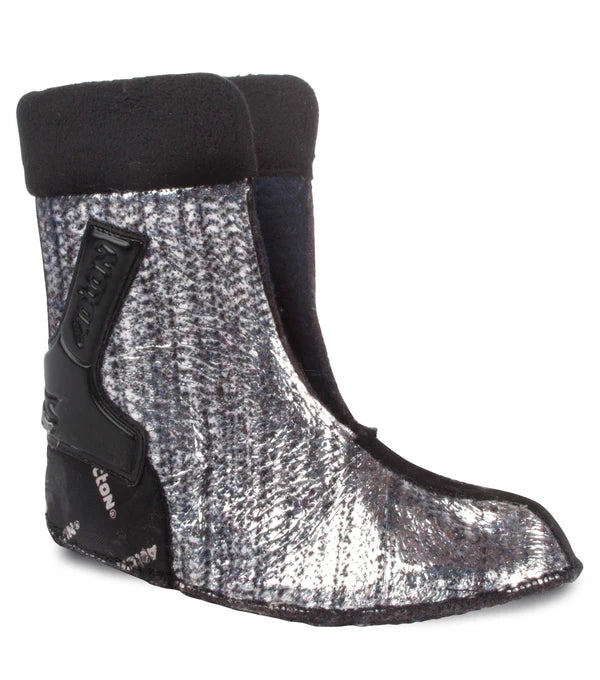 Feutres - Acton en textile argenté et noir avec bordure polaire noire, pour enfant, vue de profil gauche.