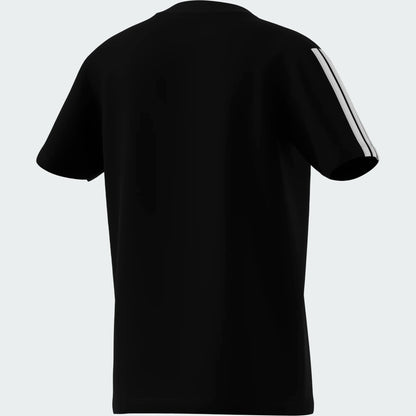 T-Shirt Allemagne - Adidas noir avec bandes blanches sur les manches, coton, pour garçon, vue de dos.