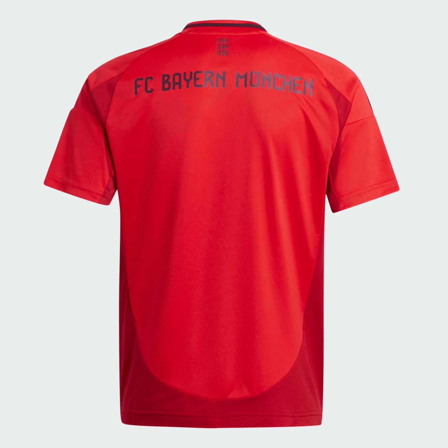 Chandail FC Bayern - Adidas rouge en polyester pour garçon, logo bleu foncé au dos, vue de dos.
