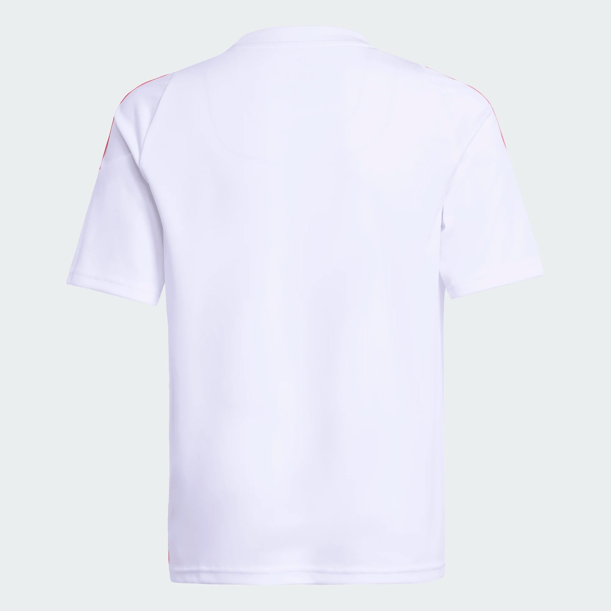 Jersey Messi - Adidas blanc à manches courtes en polyester recyclé pour garçon, vue de dos simple et épurée.