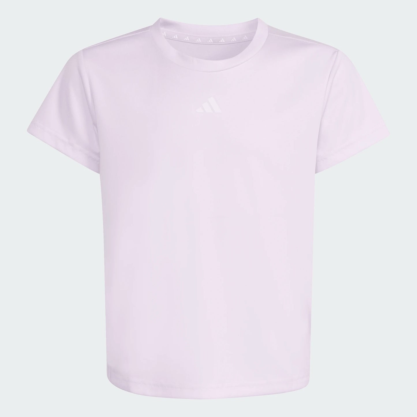 T-Shirt - Adidas lilas pâle en polyester 100% pour fille, col rond, manches courtes, vue de face.