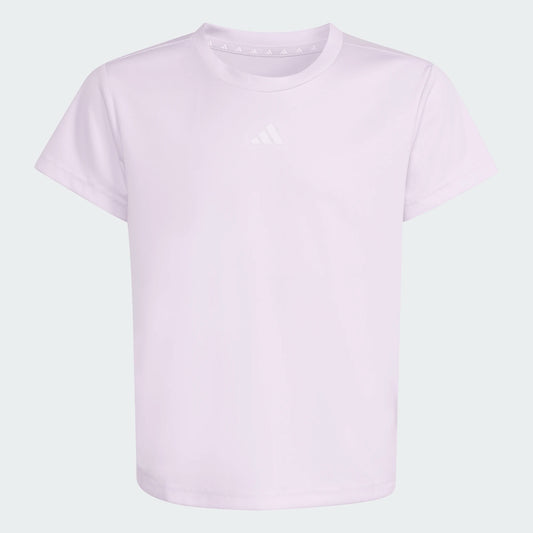 T-Shirt - Adidas lilas pâle en polyester 100% pour fille, col rond, manches courtes, vue de face.