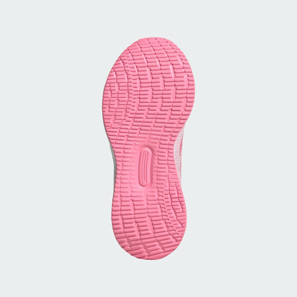 Espadrilles Runfalcon - Adidas semelle rose avec motifs d'adhérence en caoutchouc, vue de dessous, enfant.