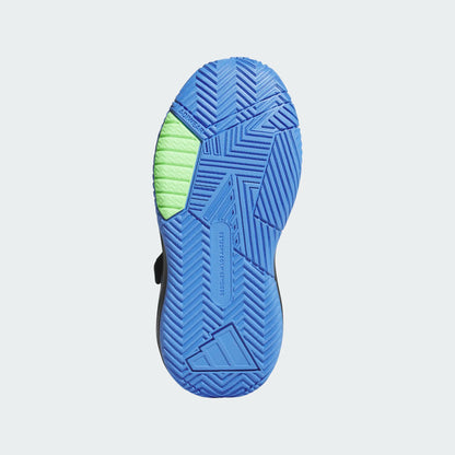 Espadrilles Ownthegame 3.0 - Adidas vue de dessous semelle en caoutchouc bleu et vert pour garçon enfant.
