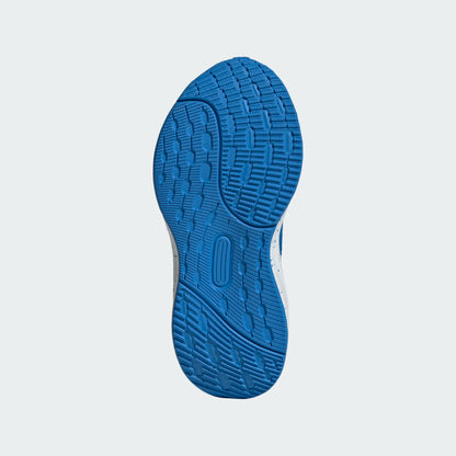 Espadrilles UltraRun 5 - Adidas semelle bleue en caoutchouc avec motifs d'adhérence, vue de dessous pour enfant.