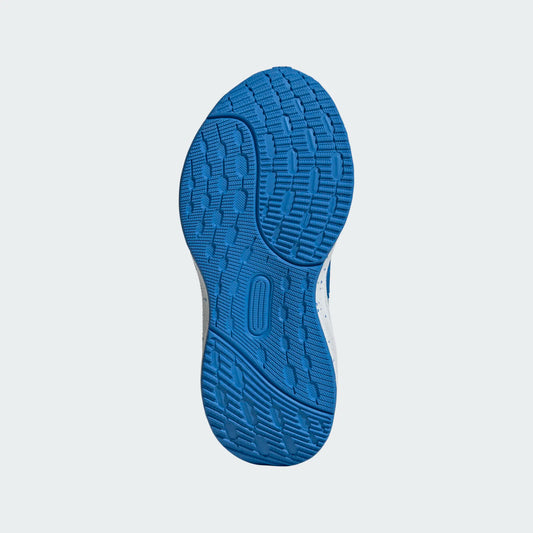 Espadrilles UltraRun 5 - Adidas semelle bleue en caoutchouc avec motifs d'adhérence, vue de dessous pour enfant.