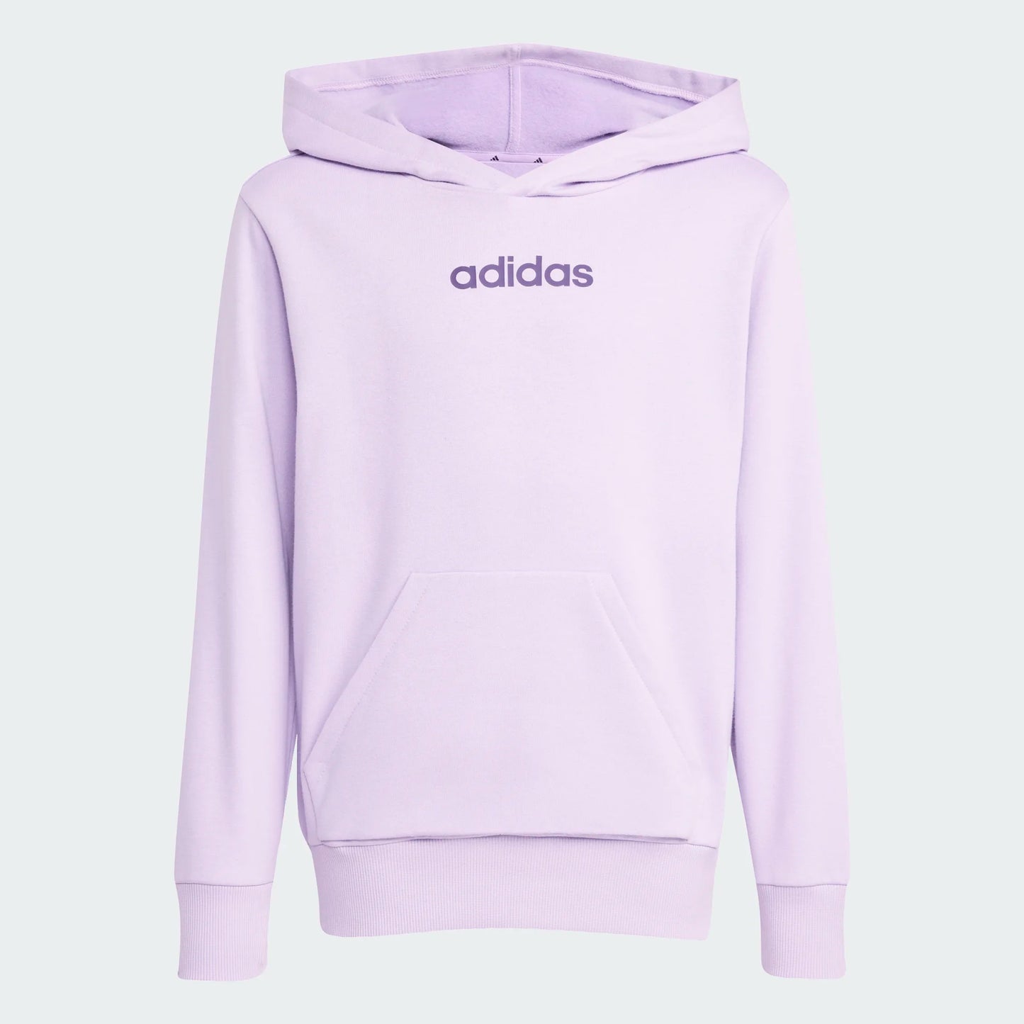 Hoodie - Adidas lilas clair en coton polyester recyclé avec capuche et poche kangourou, pour fille, vue de face