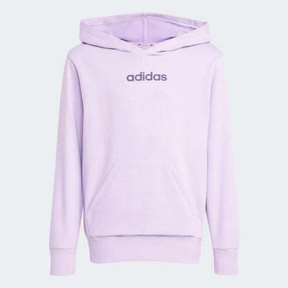 Hoodie - Adidas lilas clair en coton polyester recyclé avec capuche et poche kangourou, pour fille, vue de face