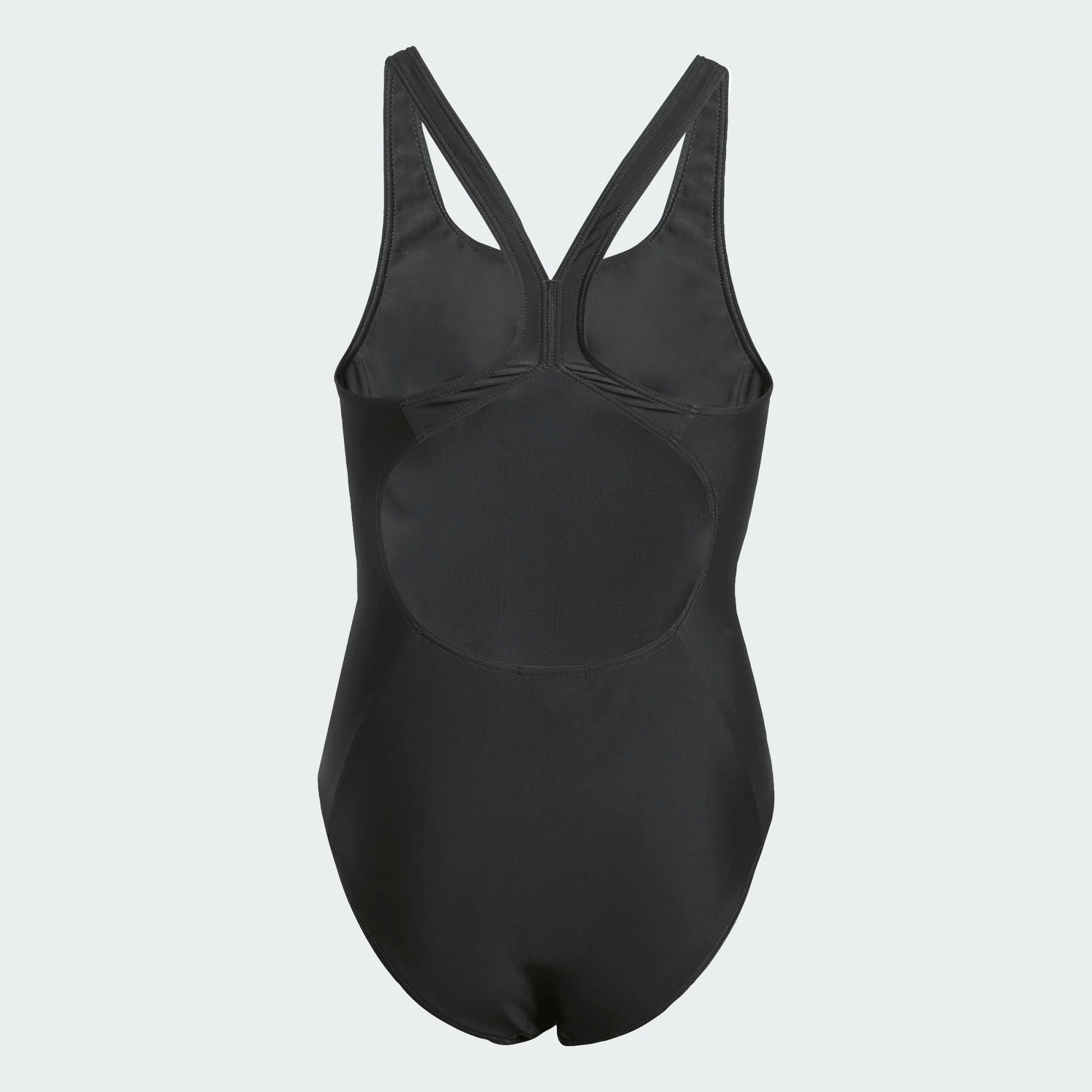 Maillot de bain - Adidas noir en polyamide recyclé à dos nageur, pour fille, vue de dos.